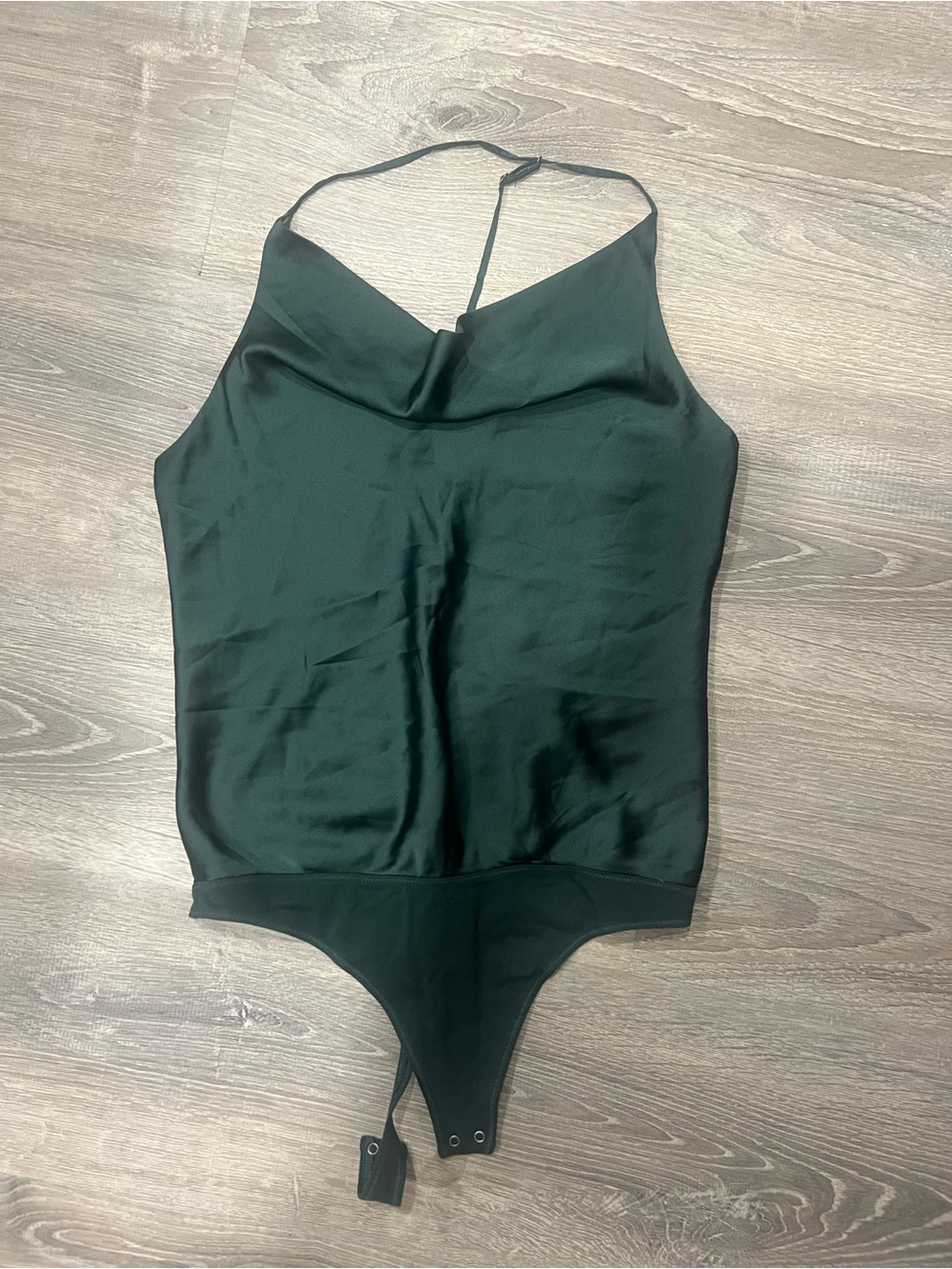 Silky Dark Green One-Piece Bodysuit